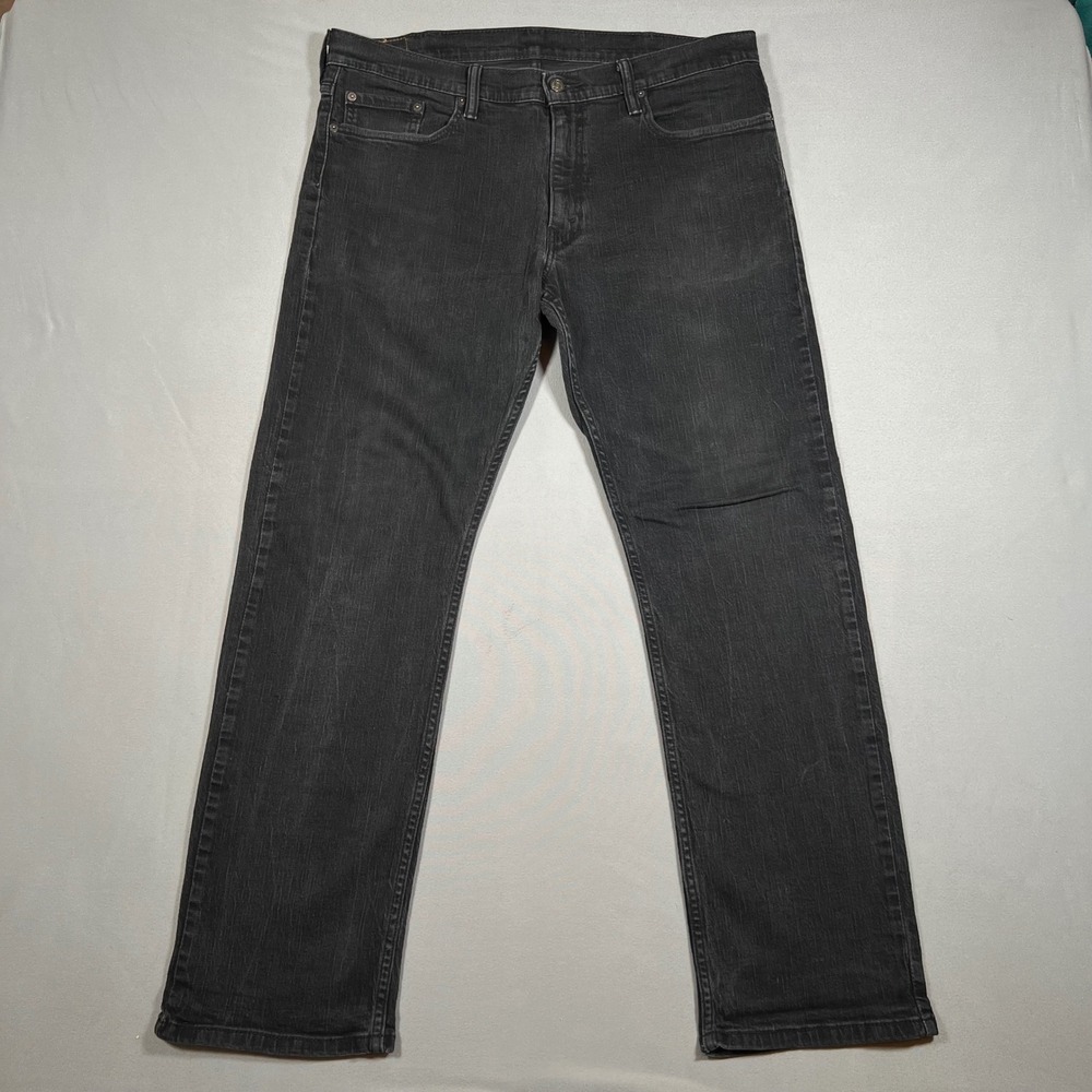 Levis 514 Slim Straight Jeans Mens 38x32 Black Stretch Denim Pants